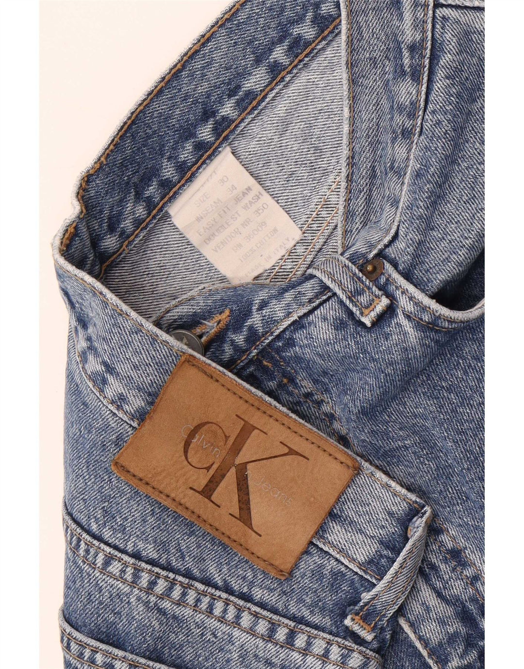 Calvin Klein Mens Tapered Jeans W30 L30 Blue Cotton