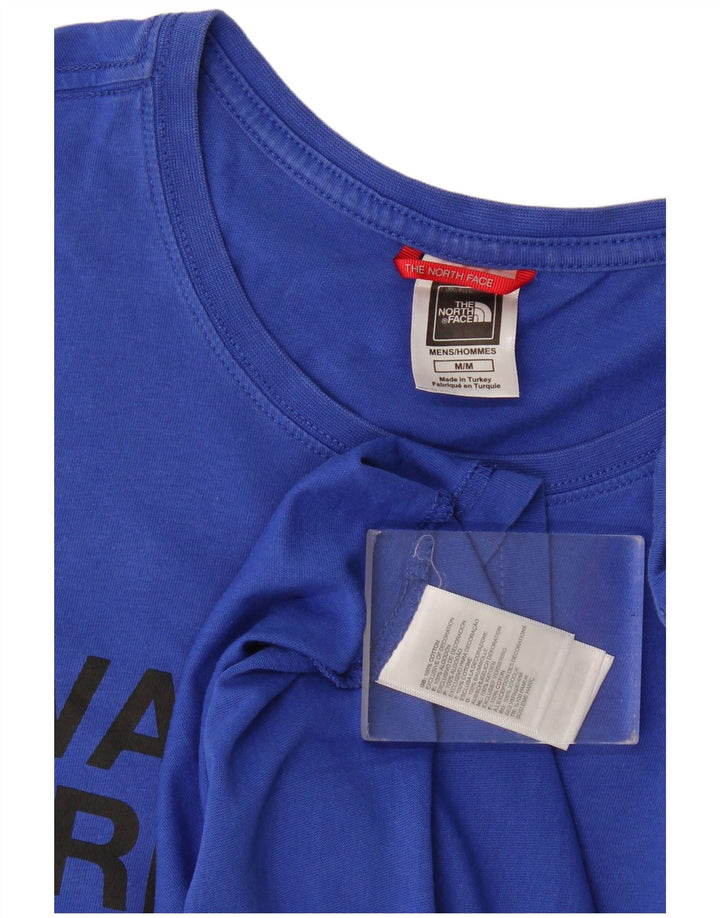 The North Face Mens Graphic T-Shirt Top Medium Blue Cotton