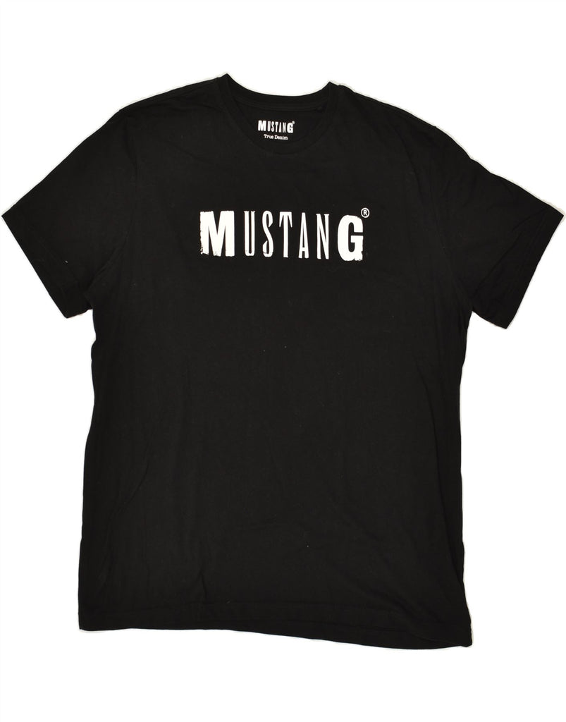 MUSTANG Mens Graphic T-Shirt Top 2XL Black Cotton Vintage Mustang and Second-Hand Mustang from Messina Hembry 