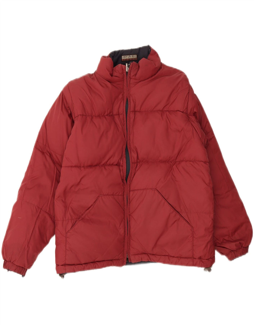 NAPAPIJRI Boys Reversible Padded Jacket 7-8 Years Navy Blue Colourblock Vintage Napapijri and Second-Hand Napapijri from Messina Hembry 