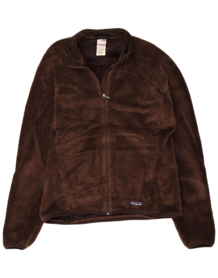Patagonia Womens Fleece Jacket UK 16 Large Brown Polyester