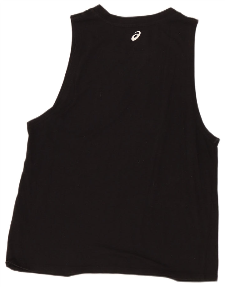 ASICS Womens Graphic Vest Top UK 12 Medium Black