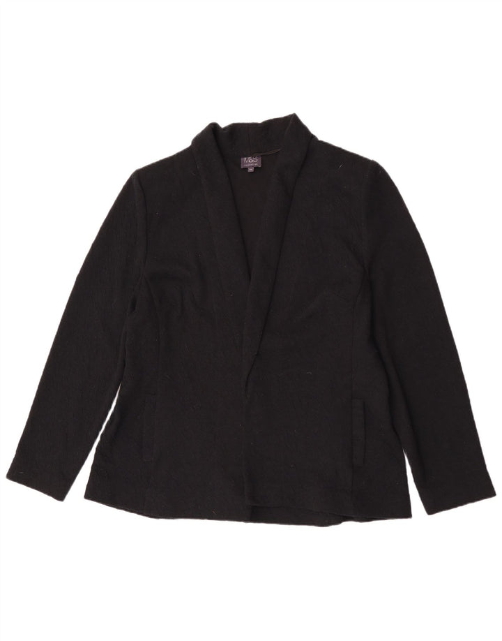 Marks & Spencer Womens Open Blazer Jacket UK 20 2XL Black Polyester