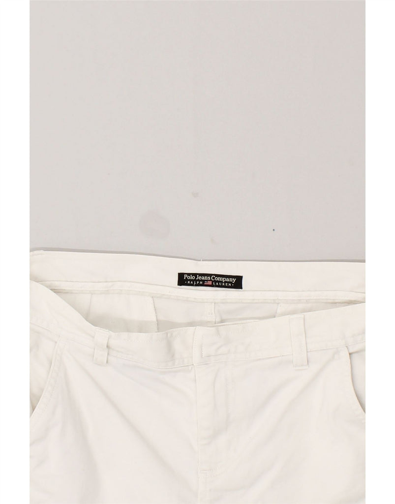 RALPH LAUREN Womens Capri Chino Trousers US 10 Large W32 L21  White Cotton | Vintage Ralph Lauren | Thrift | Second-Hand Ralph Lauren | Used Clothing | Messina Hembry 