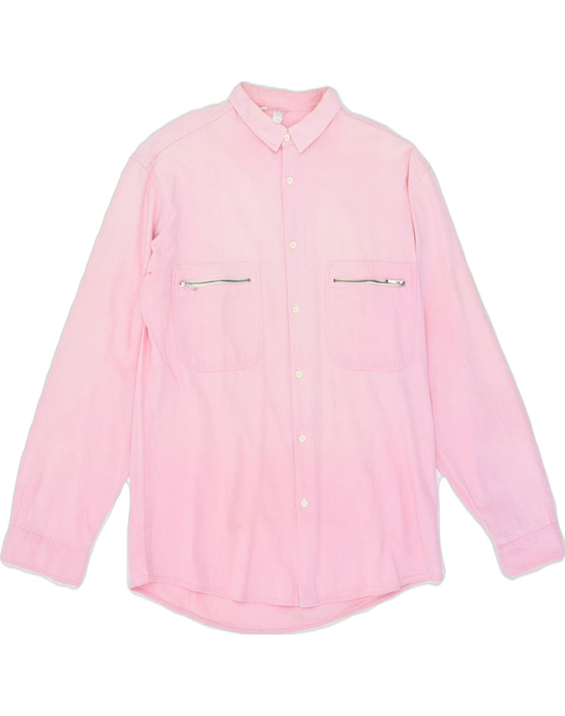 VINTAGE Mens Shirt Large Pink Cotton | Vintage | Thrift | Second-Hand | Used Clothing | Messina Hembry 