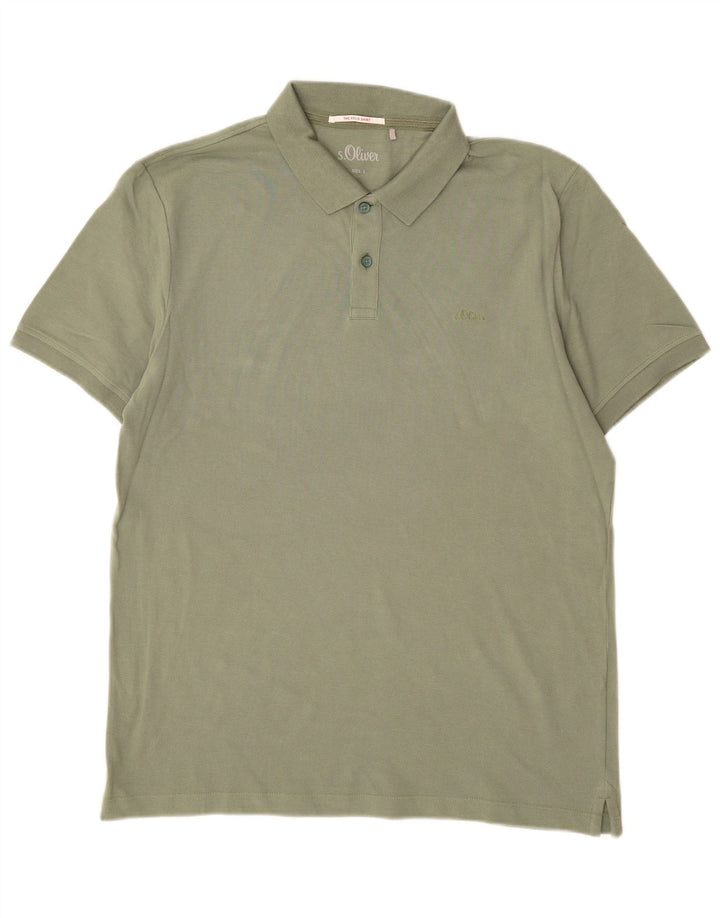 S.Oliver Mens Polo Shirt Large Green Cotton