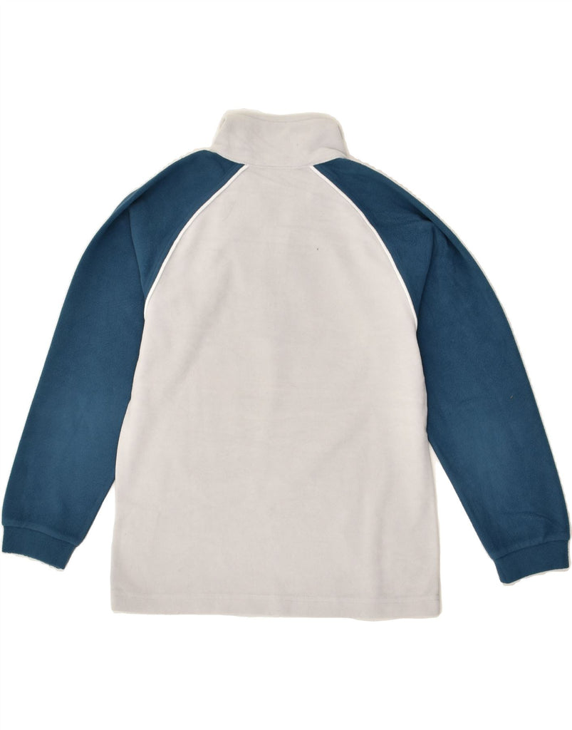 CHAMPION Boys Zip Neck Fleece Jumper 7-8 Years Grey Colourblock Polyester | Vintage Champion | Thrift | Second-Hand Champion | Used Clothing | Messina Hembry 