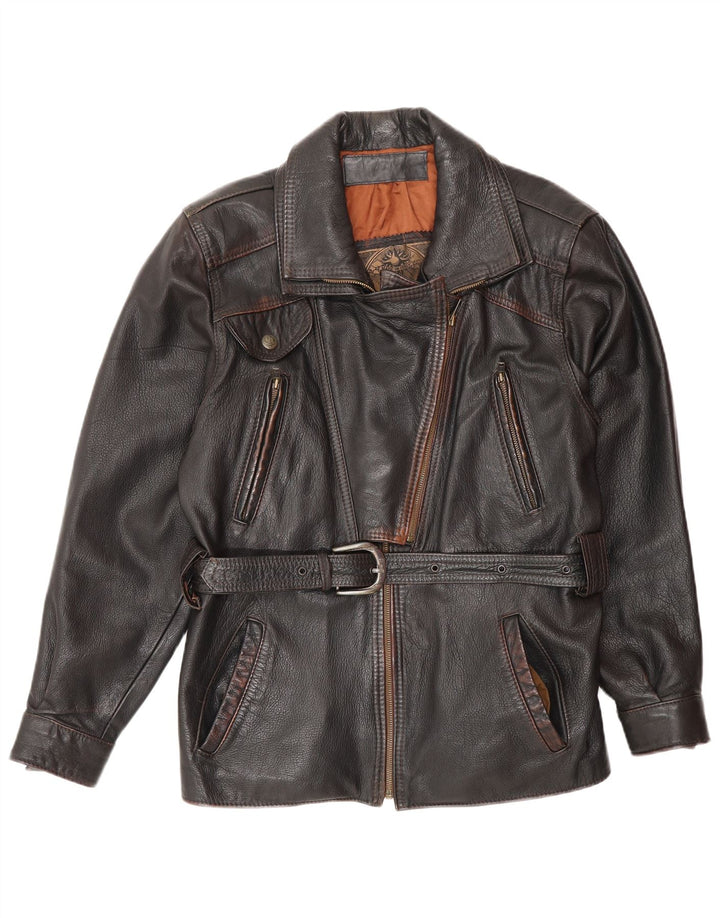 Vintage Womens Leather Jacket UK 14 Medium Black