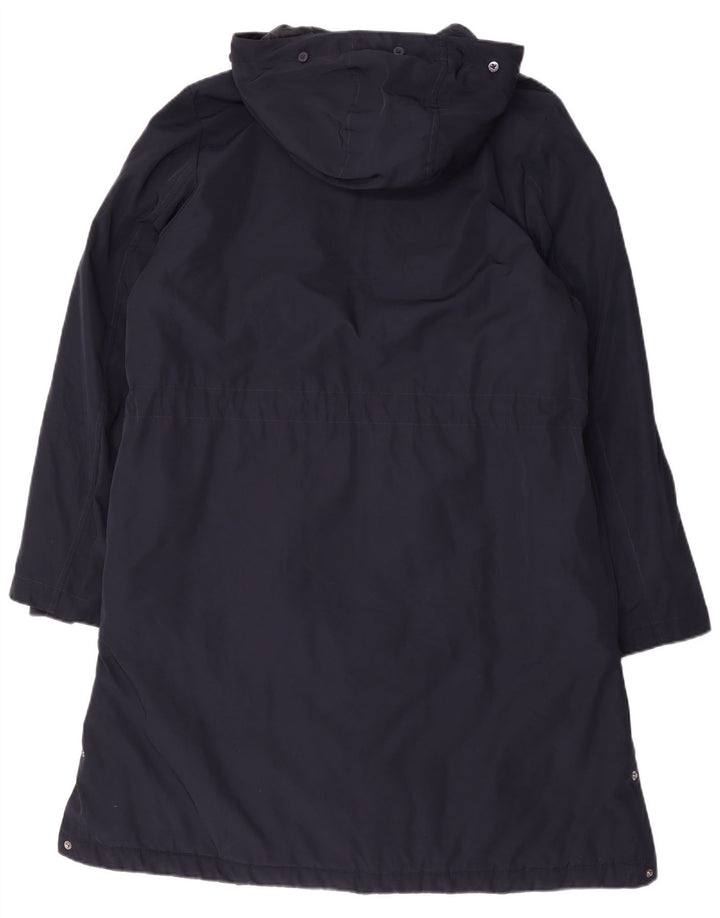 Marks & Spencer Womens Hooded Windbreaker Coat UK 14 Medium Navy Blue