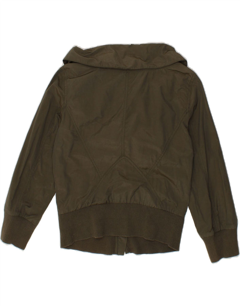 ARMANI EXCHANGE Womens Crop Bomber Jacket UK 12 Medium Khaki Cotton Vintage Armani Exchange and Second-Hand Armani Exchange from Messina Hembry 