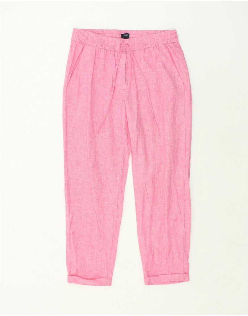 J. CREW Womens Tracksuit Trousers Joggers US 8 Medium Pink Flecked Linen | Vintage J. Crew | Thrift | Second-Hand J. Crew | Used Clothing | Messina Hembry 