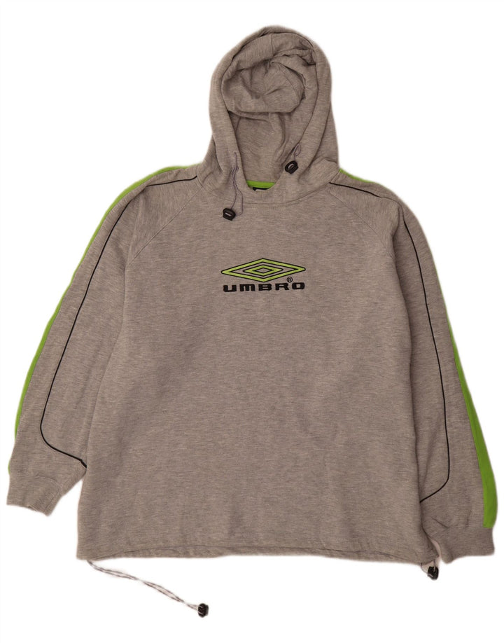 Umbro Mens Graphic Hoodie Jumper XL Grey Colourblock Polyester