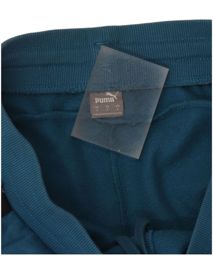 Puma Mens Graphic Tracksuit Trousers Joggers Small  Blue Colourblock