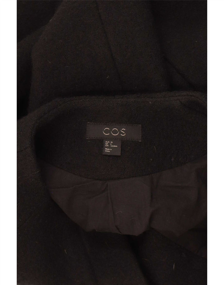 Cos Womens Oversized Overcoat EU 36 Small Black Wool
