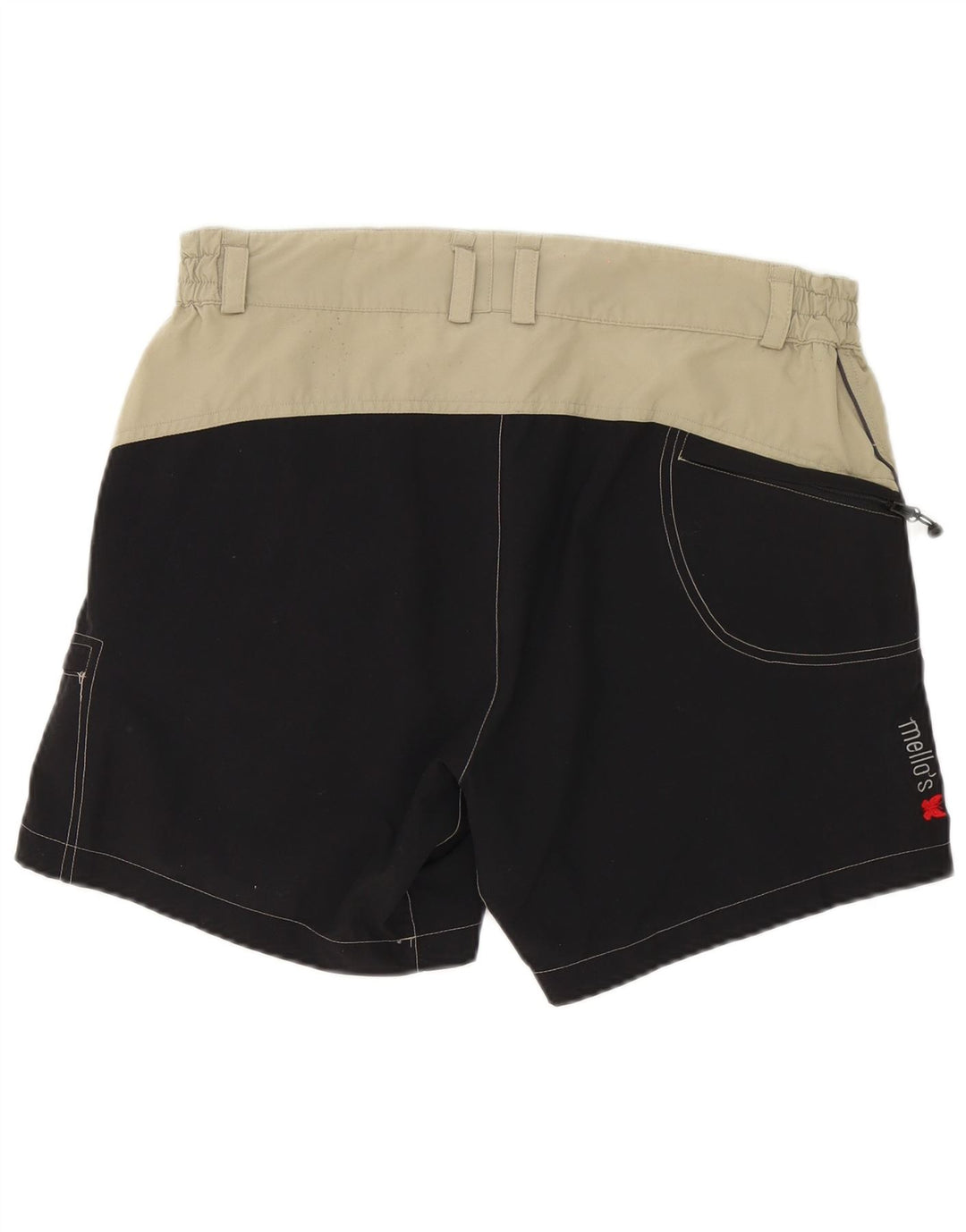 Mello's Mens Cargo Shorts W32 Medium Beige Colourblock Polyamide