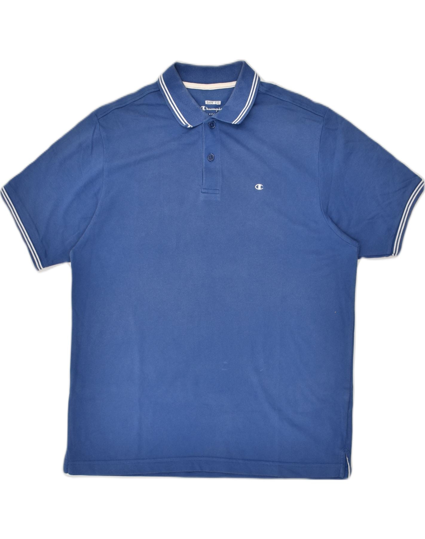 CHAMPION Mens Easy Fit Polo Shirt Medium Blue Cotton Vintage  Second-Hand Clothing Online Messina Hembry