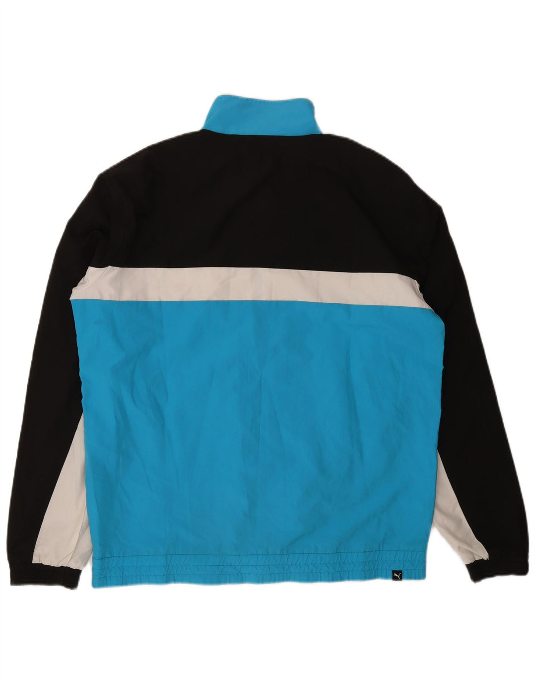 Puma Mens Tracksuit Top Jacket Large Blue Colourblock Polyester
