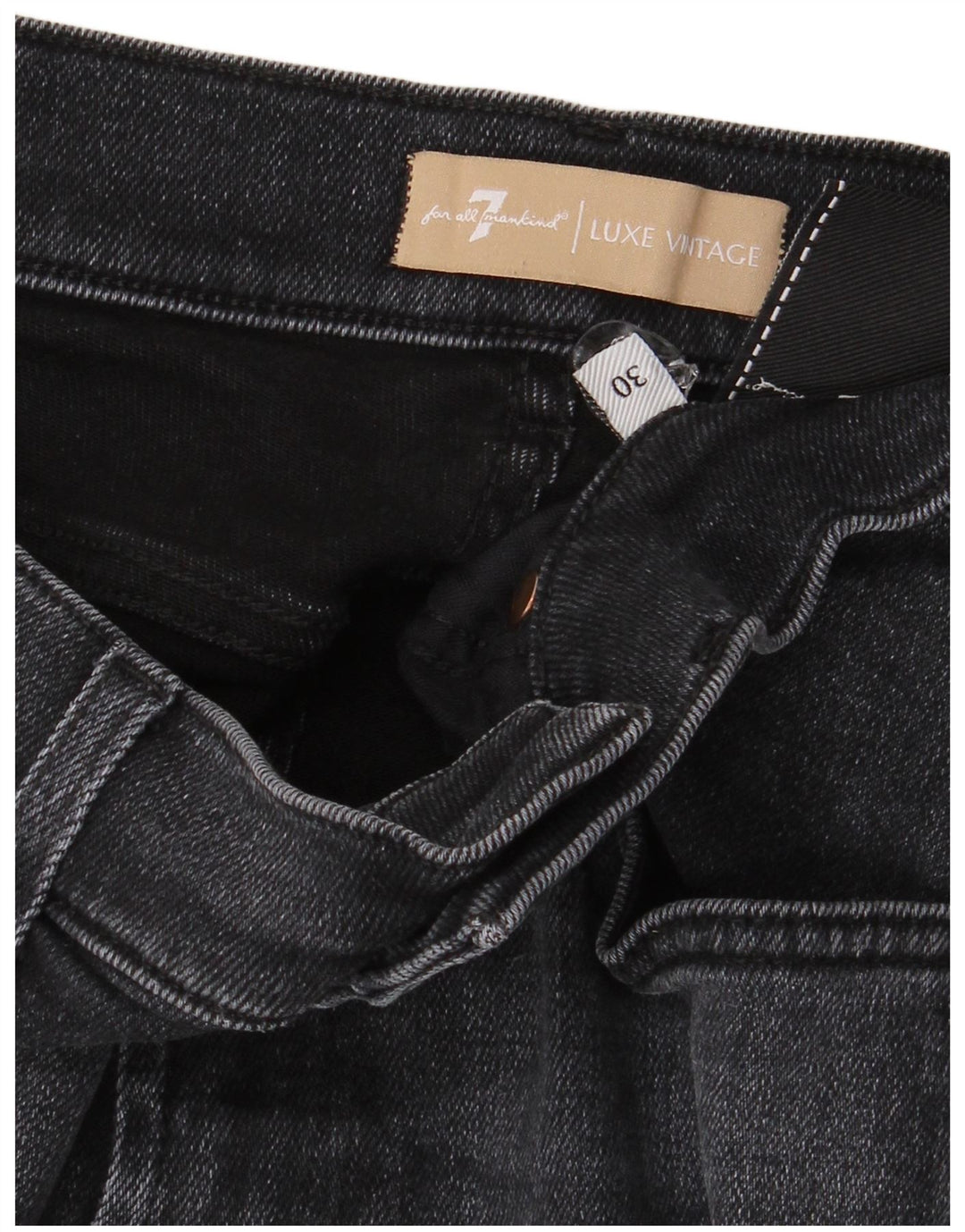 7 For All Mankind Womens Straight Jeans W30 L27 Navy Blue