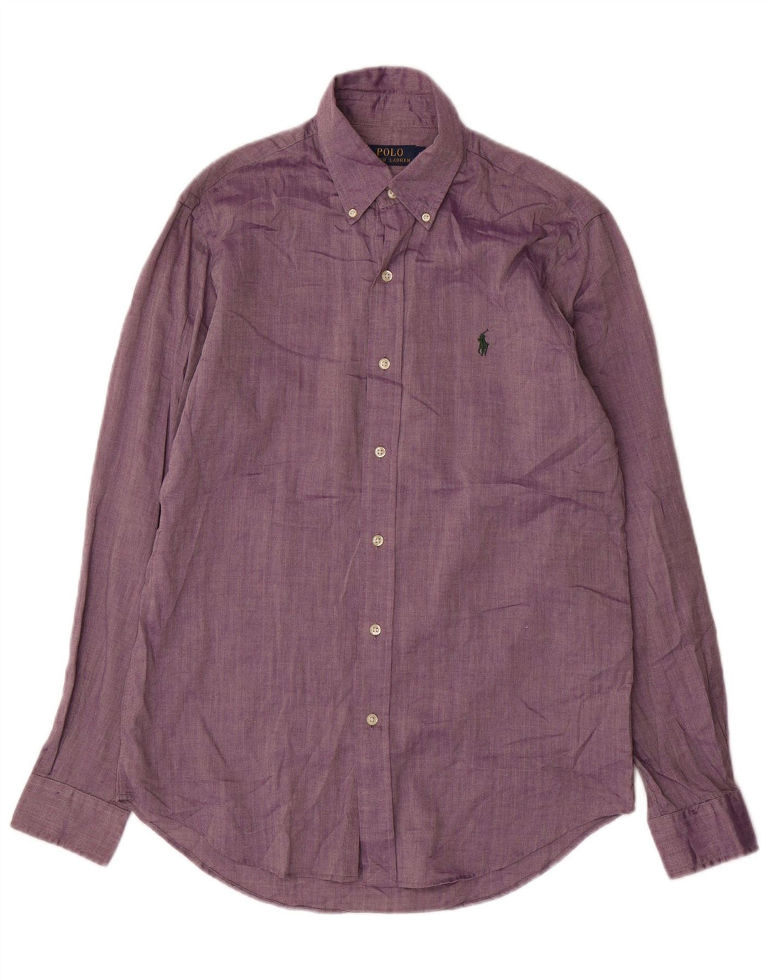 POLO RALPH LAUREN Mens Shirt Small Purple Herringbone Cotton