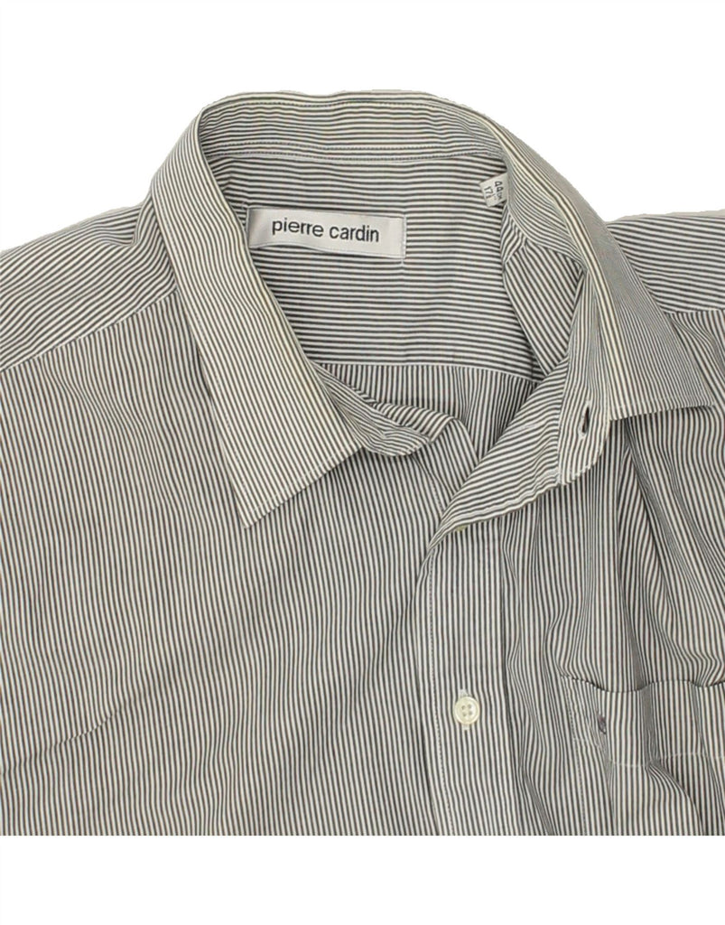 PIERRE CARDIN Mens Shirt Size 44 17 1/2 XL Grey Pinstripe Cotton | Vintage Pierre Cardin | Thrift | Second-Hand Pierre Cardin | Used Clothing | Messina Hembry 