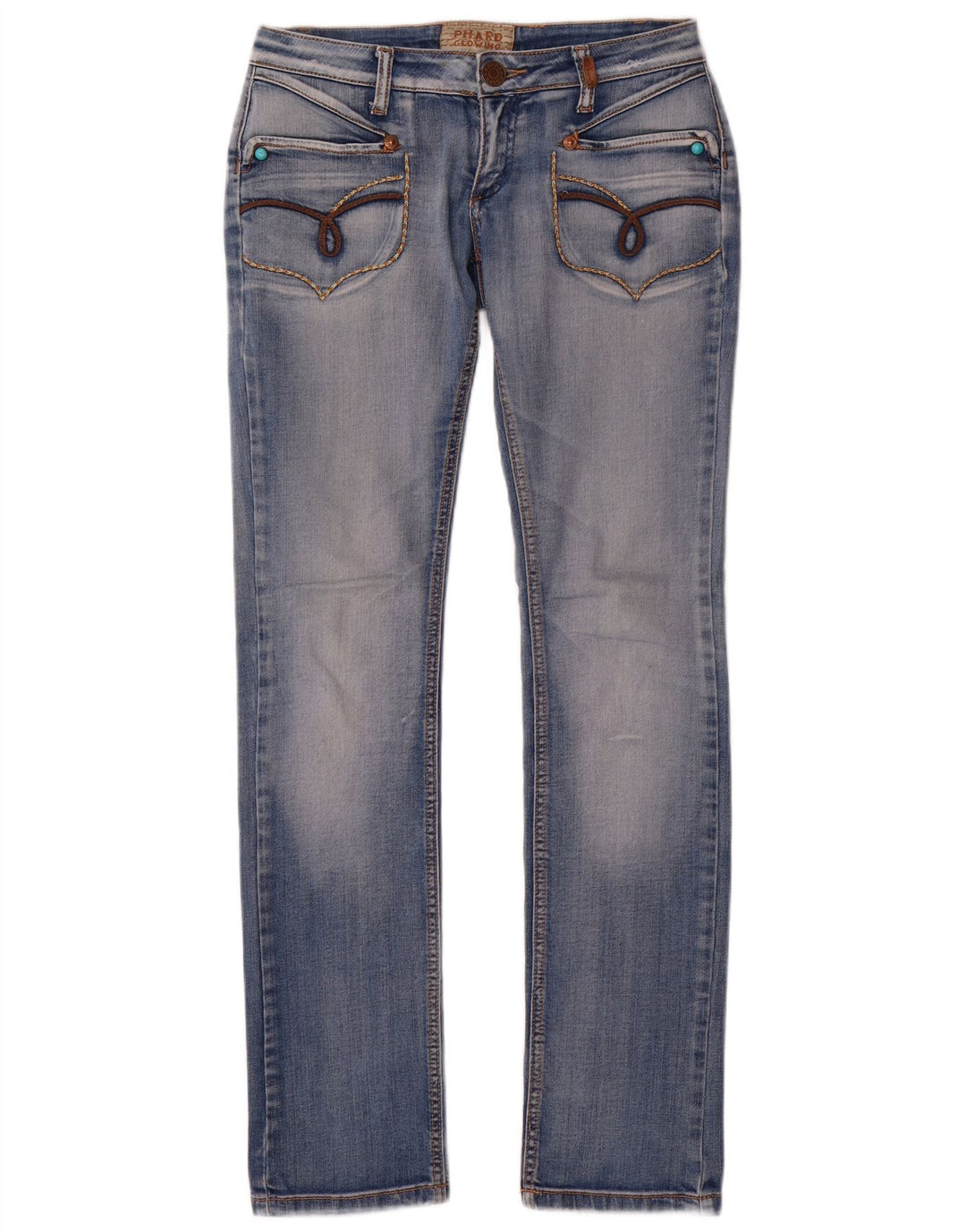 Phard Womens Slim Jeans W28 L33 Blue Cotton