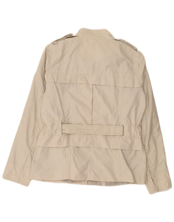 Zara Womens Military Jacket UK 14 Medium Grey Cotton