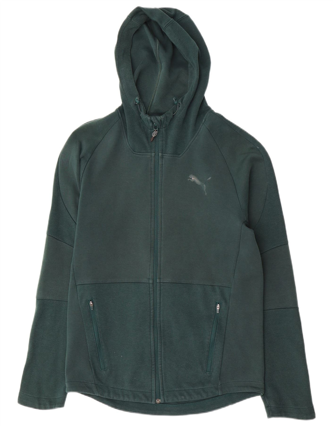 Puma Mens Zip Hoodie Sweater Medium Green Cotton
