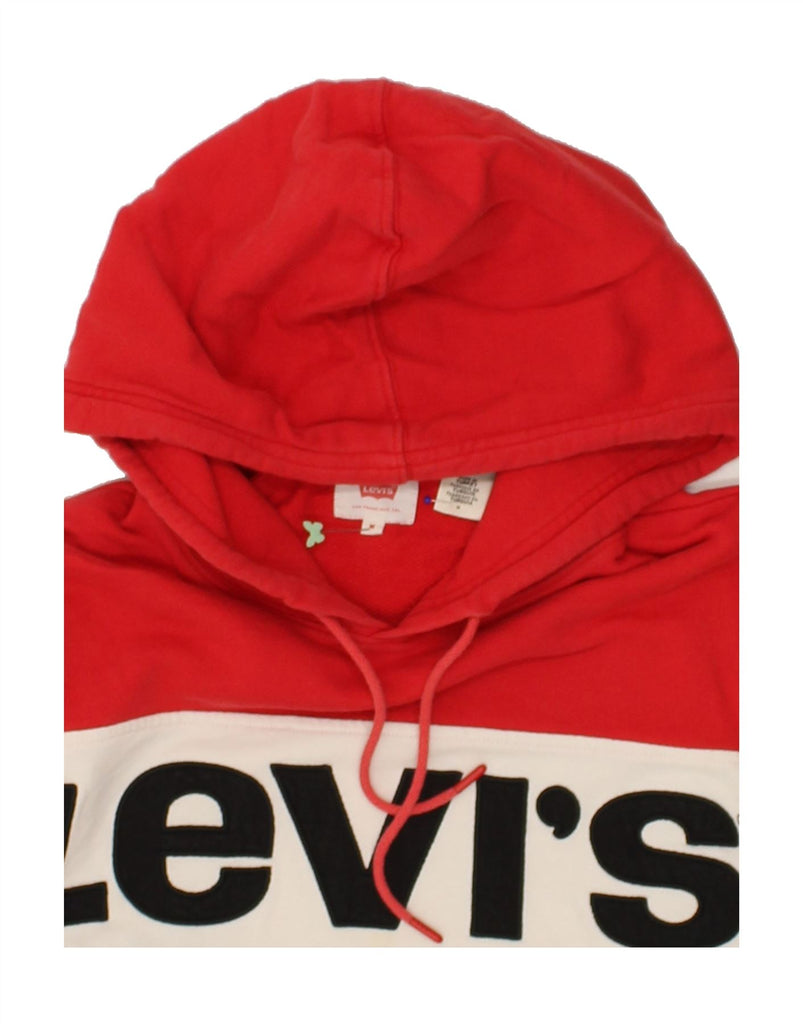 LEVI'S Mens Graphic Hoodie Jumper Medium Red Colourblock | Vintage Levi's | Thrift | Second-Hand Levi's | Used Clothing | Messina Hembry 