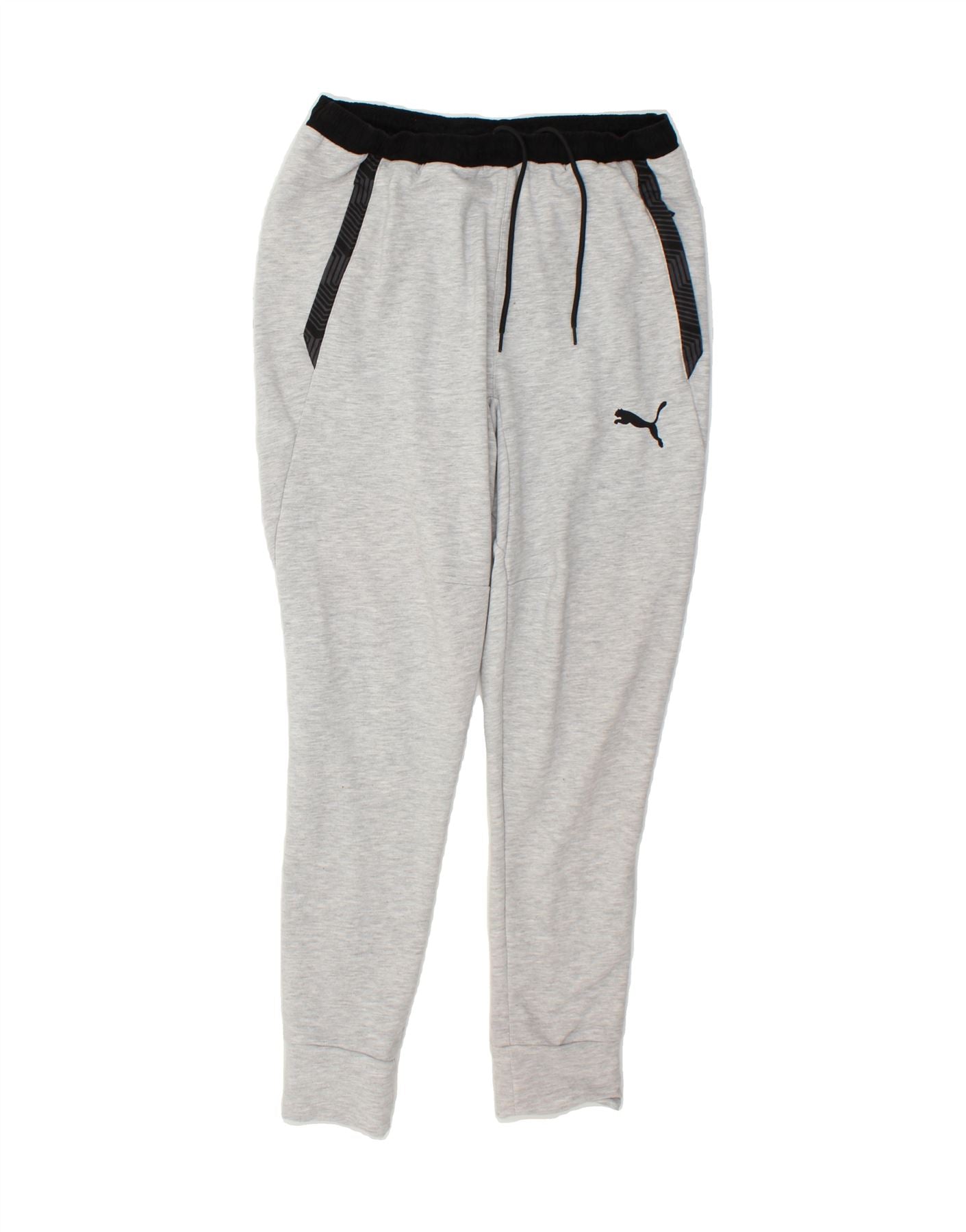 PUMA Mens Tracksuit Trousers Joggers Medium Grey Cotton Vintage