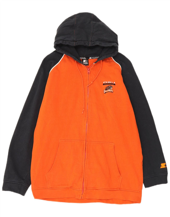 Starter Mens Zip Hoodie Sweater Large Orange