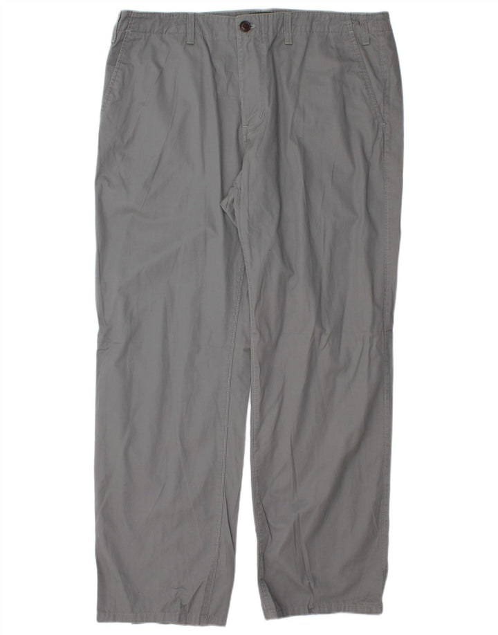 EDDIE BAUER Mens Straight Chino Trousers W38 L32 Grey Cotton