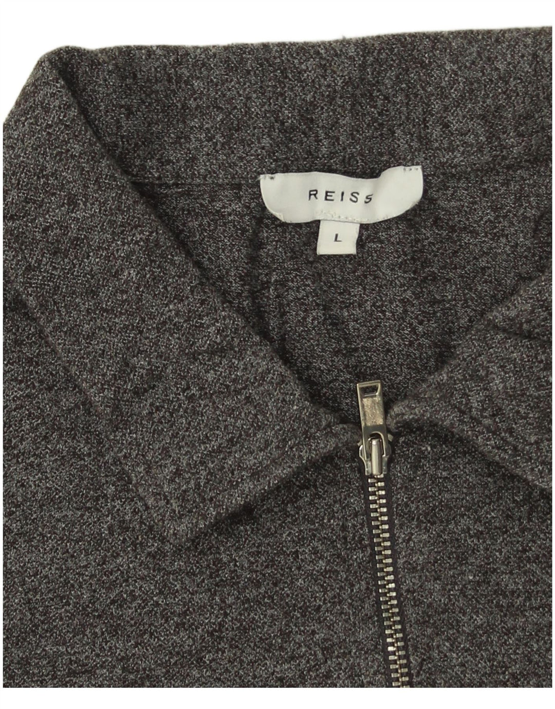 Reiss Mens Polo Shirt Large Grey Flecked Cotton
