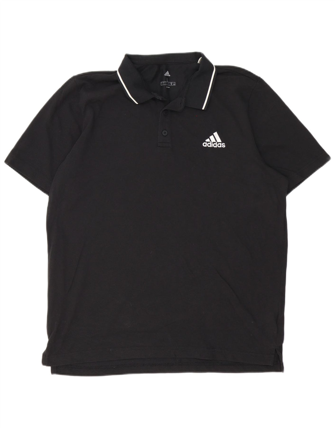 Adidas Mens Polo Shirt Large Black Cotton