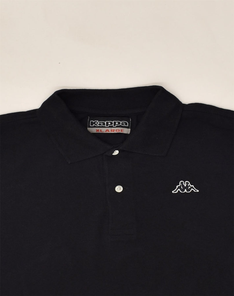 KAPPA Mens Slim Polo Shirt XL Black Cotton | Vintage Kappa | Thrift | Second-Hand Kappa | Used Clothing | Messina Hembry 