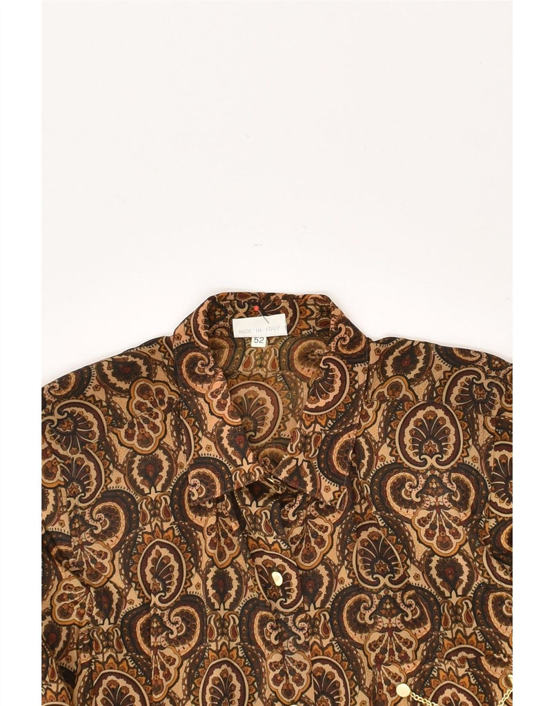 VINTAGE Womens Shirt Blouse IT 50 XL Brown Paisley Acetate Vintage Vintage and Second-Hand Vintage from Messina Hembry 