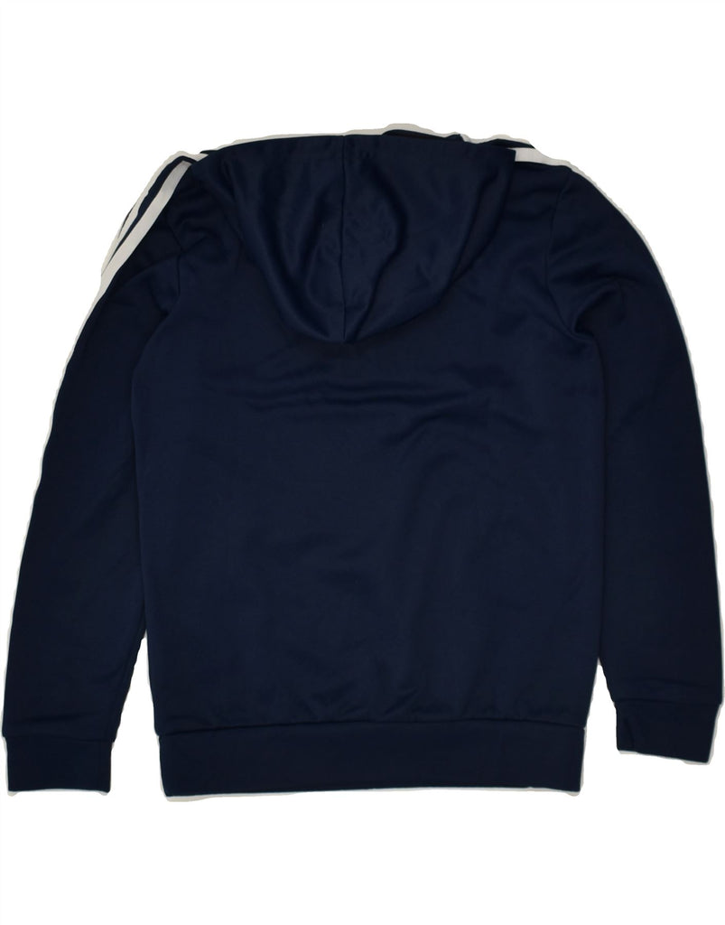 ADIDAS Boys Zip Neck Hoodie Jumper 9-10 Years Navy Blue Colourblock | Vintage Adidas | Thrift | Second-Hand Adidas | Used Clothing | Messina Hembry 