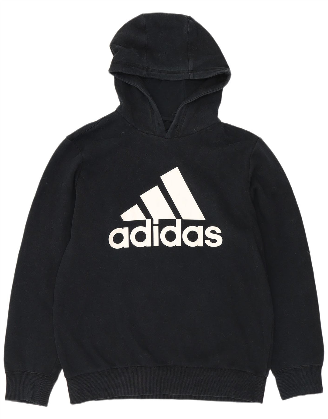 ADIDAS Mens Graphic Hoodie Jumper Medium Black Cotton