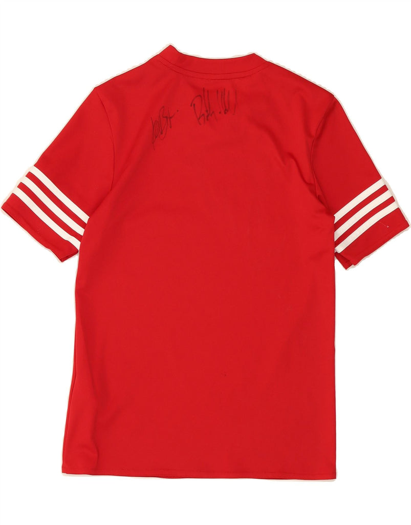 ADIDAS Boys Graphic T-Shirt Top 11-12 Years Large Red Polyester Vintage Adidas and Second-Hand Adidas from Messina Hembry 