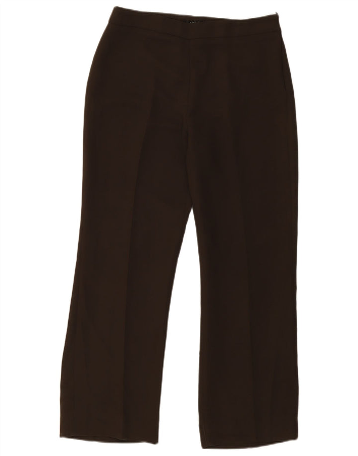 Zara Womens Straight Casual Trousers EU 40 Medium W30 L28 Brown Polyester