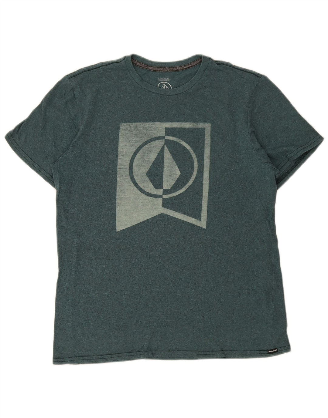 Volcom Mens Modern Fit Graphic T-Shirt Top Medium Green Cotton