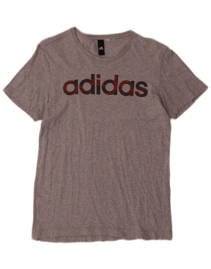 ADIDAS Mens Graphic T-Shirt Top Small Grey
