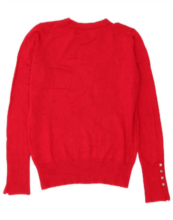 Zara Womens Crew Neck Jumper Sweater UK 10 Small Red Viscose