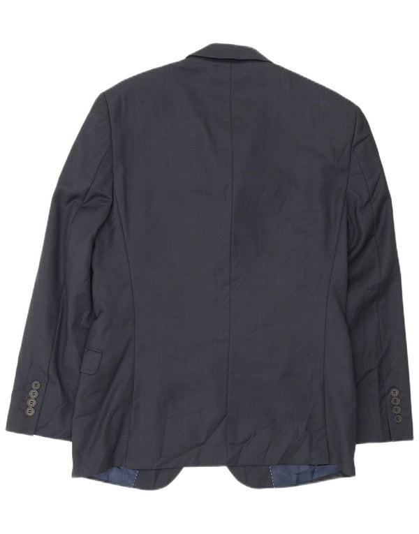 Dkny Mens 2 Button Slim Fit Blazer Jacket EU 46 Small Navy Blue Wool