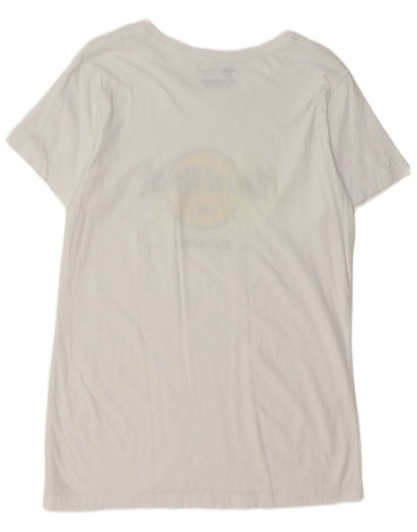 Hard Rock Cafe Mens Budapest Graphic T-Shirt Top Large White Cotton