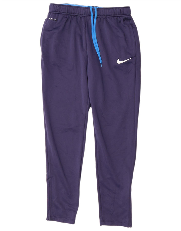 Nike Mens Dri Fit Tracksuit Trousers Large Navy Blue Polyester