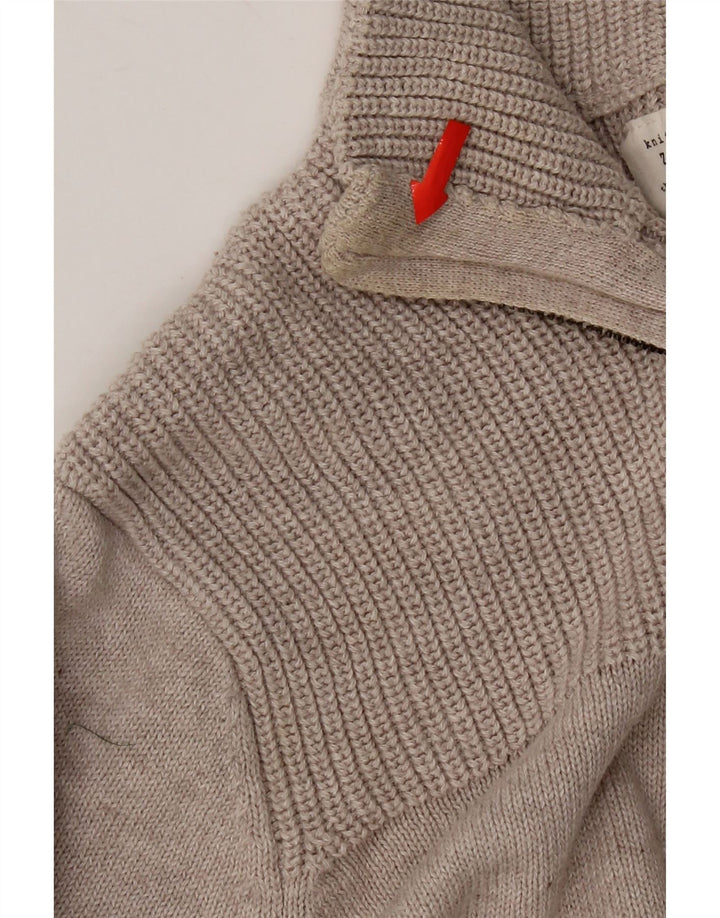 Zara Boys Zip Neck Jumper Sweater 13-14 Years Beige