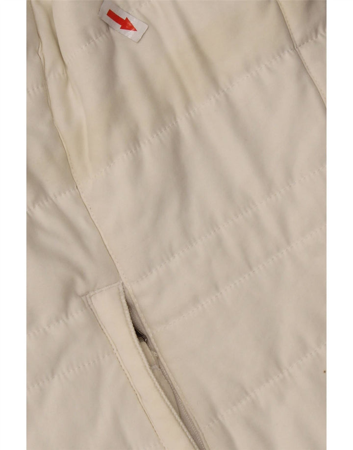 WEIRD FISH Womens Padded Gilet UK 14 Large White Polyester