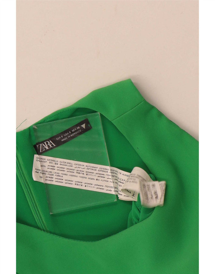 Zara Womens Sleeveless Playsuit UK 10 Small Green Polyester