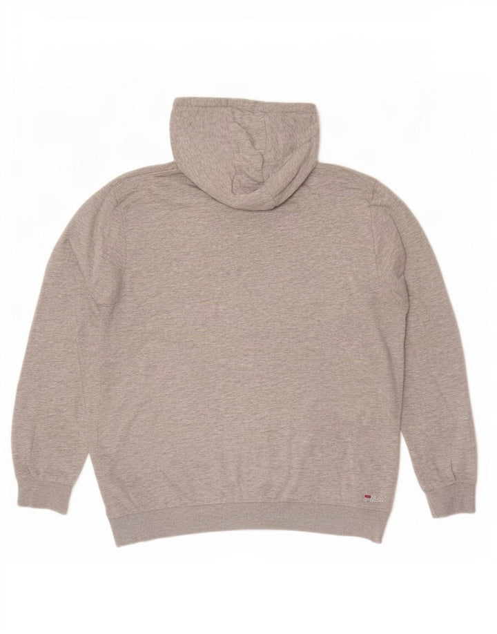 Fila Mens Graphic Hoodie Jumper Large Grey Flecked