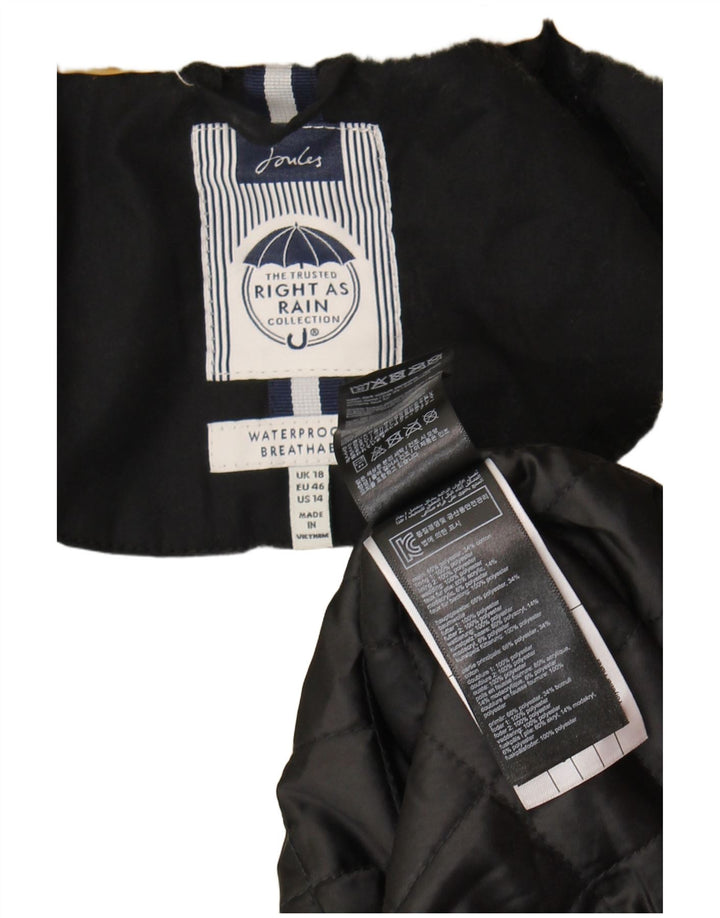 Joules Womens Hooded Parka Jacket UK 18 XL Black Polyester